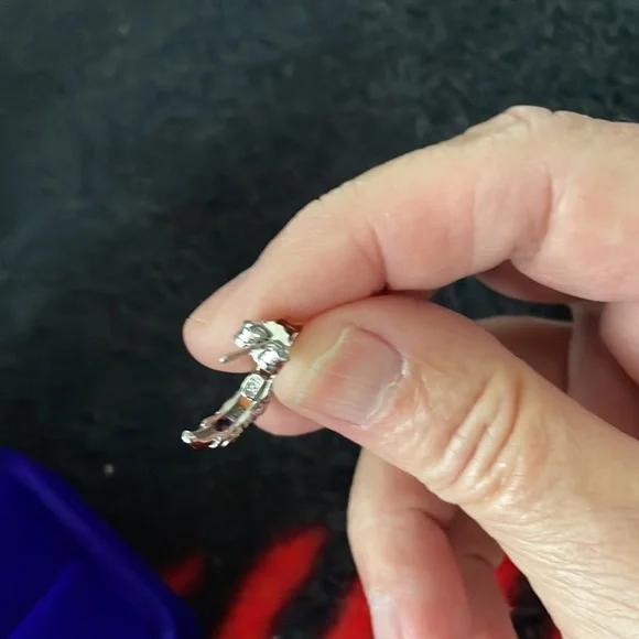 Lovely 925 Silver Earrings With Tourmaline Rhodolite Garnet Stones - Picture 5 of 5